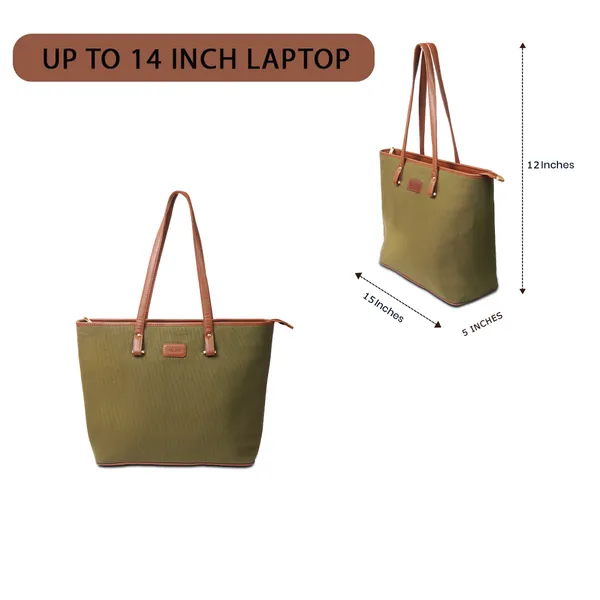Green_And_Tan_Canvas_Premium_Handbag_And_Shoulder_Bag_For_Women