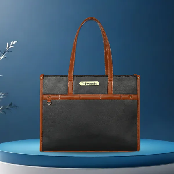Black_And_Tan_Pu_Premium_Laptop_Tote_Bag_For_Women