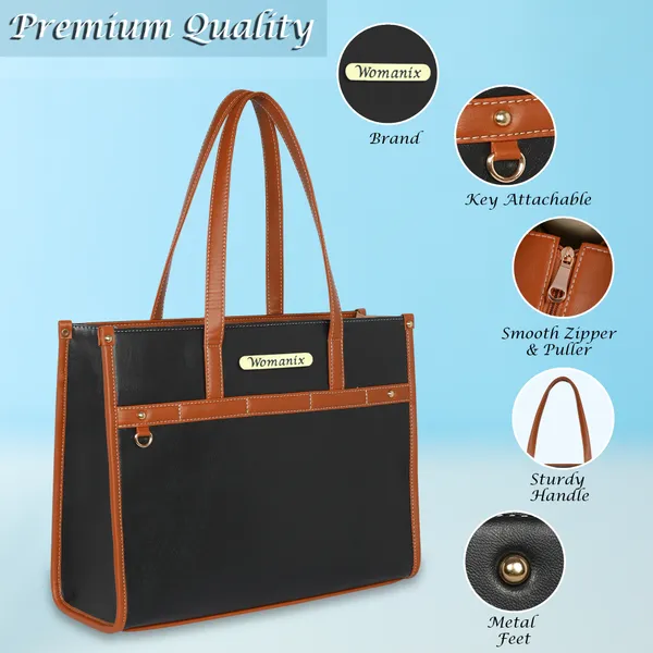 Black_And_Tan_Pu_Premium_Laptop_Tote_Bag_For_Women