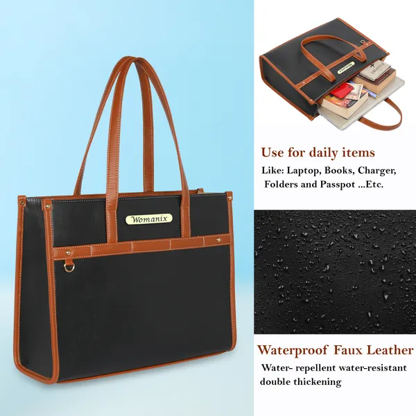 Black_And_Tan_Pu_Premium_Laptop_Tote_Bag_For_Women