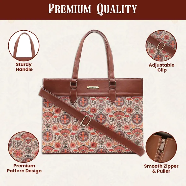White_And_Peach_Jute_Premium_Laptop_Tote_Bag_For_Women