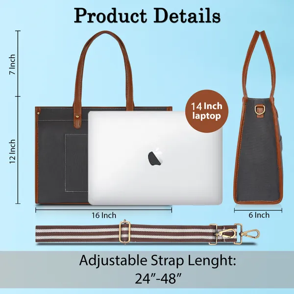Grey_Canvas_Premium_Laptop_Tote_Bag_For_Women