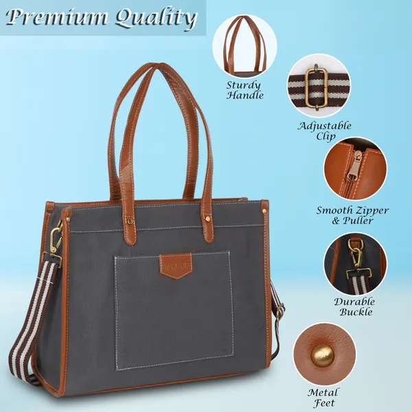 Grey_Canvas_Premium_Laptop_Tote_Bag_For_Women