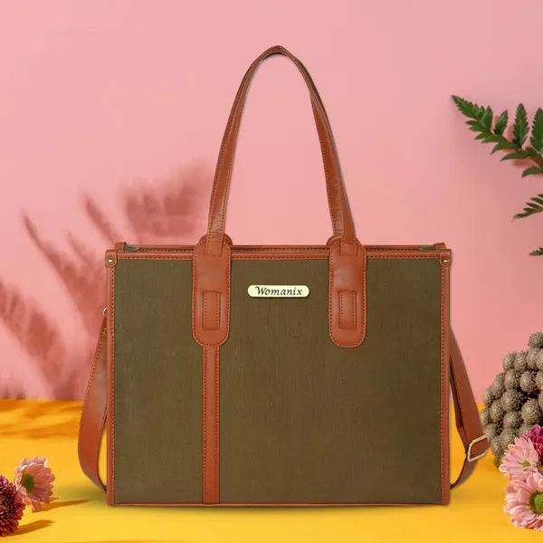 Green_And_Tan_Canvas_Premium_Laptop_Tote_Bag_For_Women