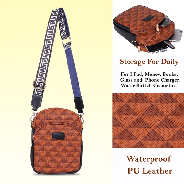Tan_And_Black_Pu_Premium_Sling_Bag_For_Women