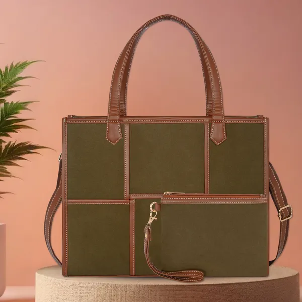 Green_And_Tan_Canvas_Premium_Laptop_Tote_Bag_For_Women
