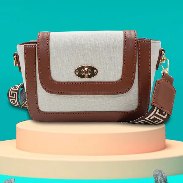 Beige_And_Tan_Canvas_Premium_Sling_Bag_For_Women