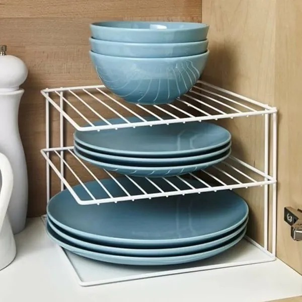 White_Steel_Wire_Corner_Two-Tier_Kitchen_Cabinet_Organizer