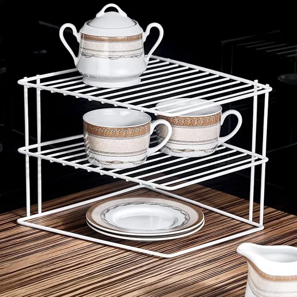 White_Steel_Wire_Corner_Two-Tier_Kitchen_Cabinet_Organizer