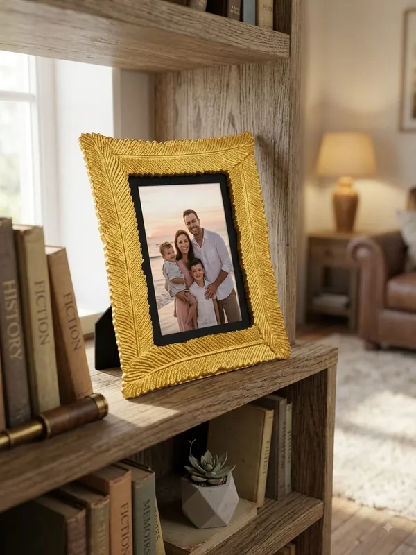 Gold_Aluminum_Embossed_Feather_Antique_Gold_Photo_Frame