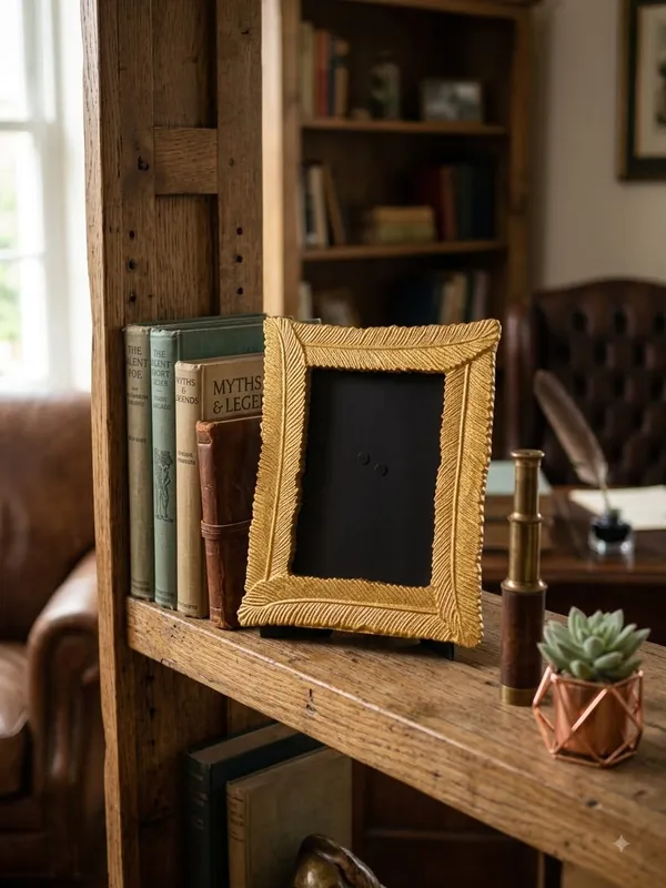 Gold_Aluminum_Embossed_Feather_Antique_Gold_Photo_Frame