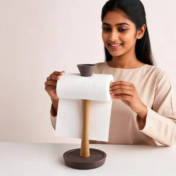 Bronze_Stainless_Steel_Wood_Finish_Kitchen_Paper_Roll_Holder