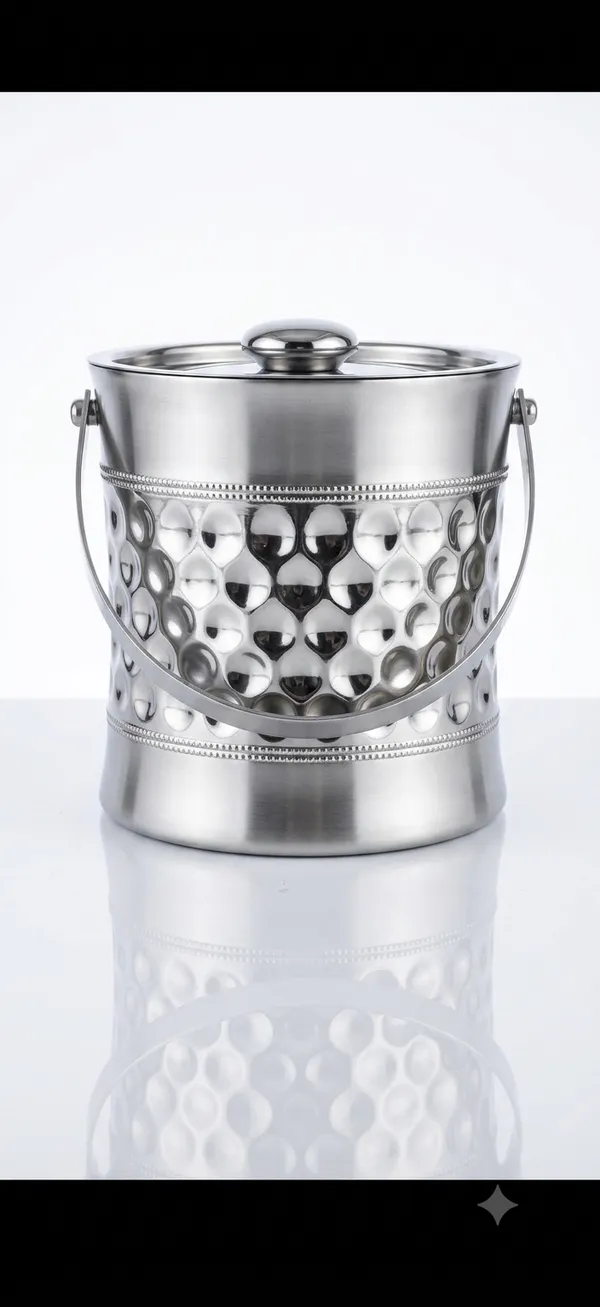 Silver_Stainless_Steel_Modern_Hammered_Mirror_Finish_Ice_Bucket