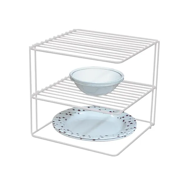 White_Steel_Wire_Corner_Two-Tier_Kitchen_Cabinet_Organizer