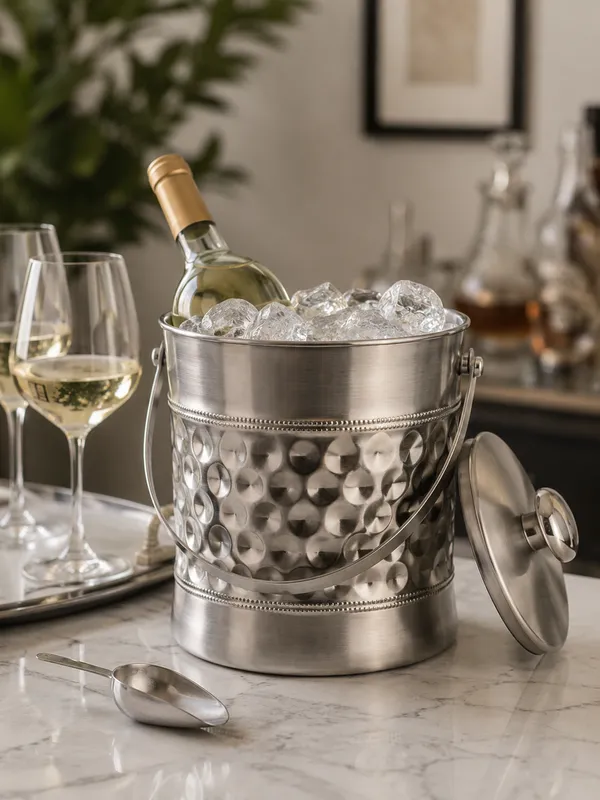 Silver_Stainless_Steel_Modern_Hammered_Mirror_Finish_Ice_Bucket