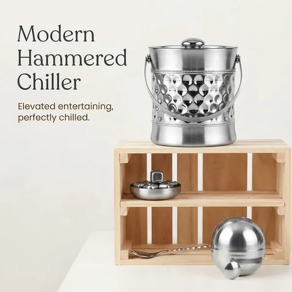 Silver_Stainless_Steel_Modern_Hammered_Mirror_Finish_Ice_Bucket