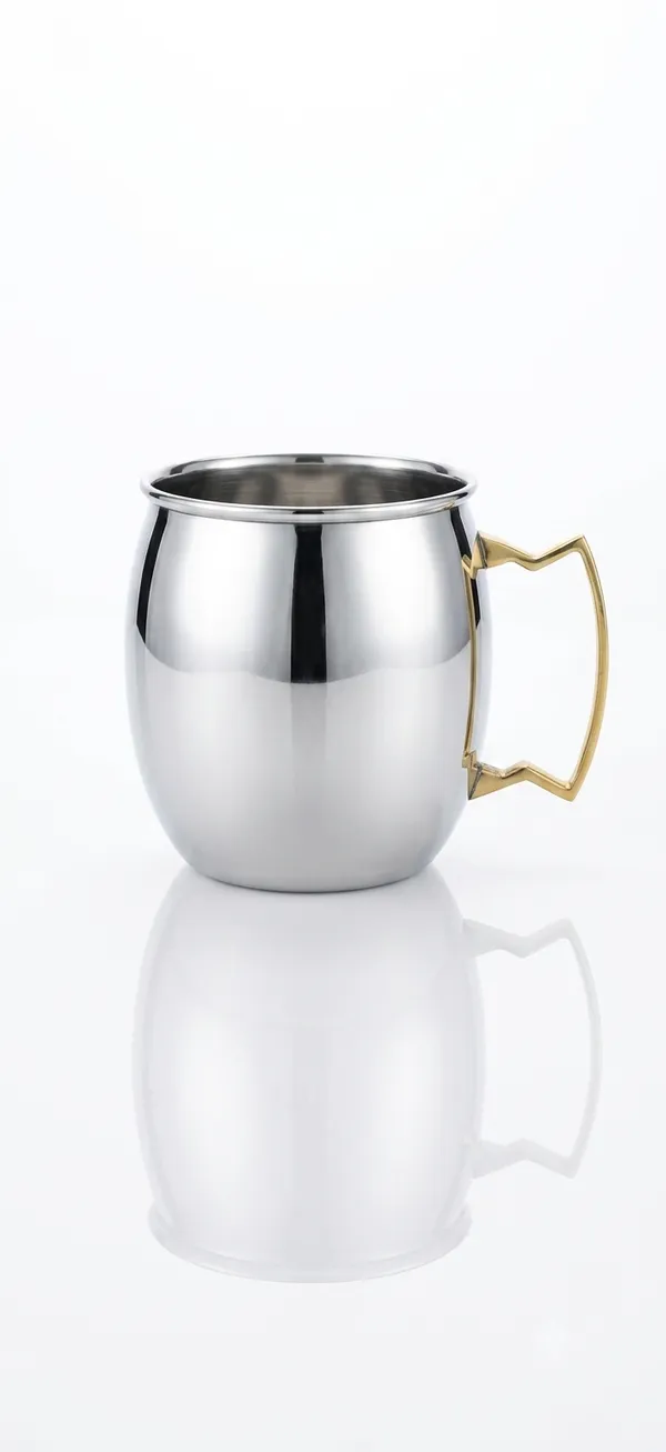 Silver_Stainless_Steel_Mirror_Polish_Brass_Handle_Beer_Mug