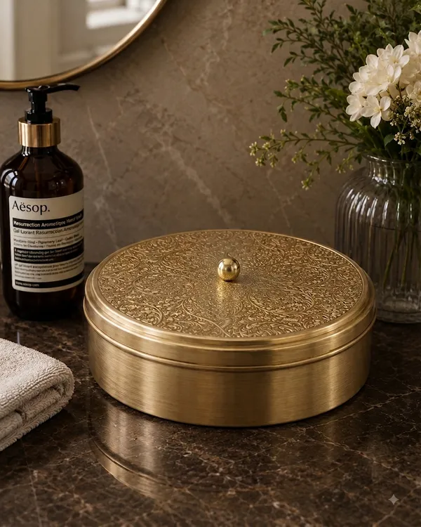 Brass_Stainless_Steel_Etched_Floral_Gold_Finish_Box