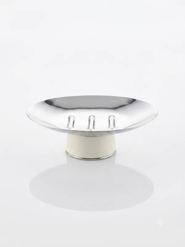White_Stainless_Steel_Enamel_Pedestal_Soap_Dish