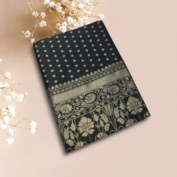 Black_Banarasi_Style_Saree_with_Golden_Zari_Border