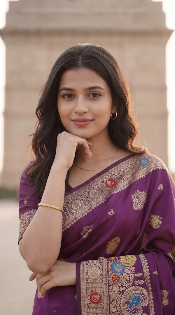 Elegant_Purple_Woven_Banarasi_Silk_Blend_Saree_With_Rich_Zari_Border