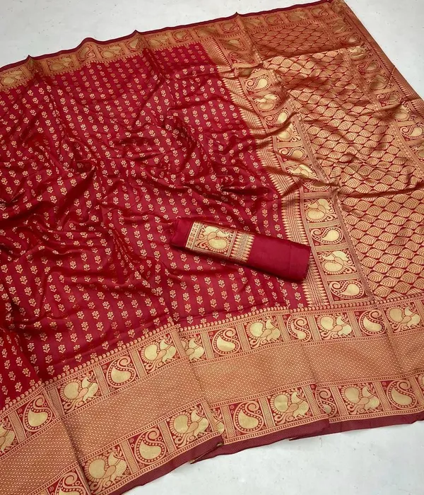 Regal_Wine_Red_Banarasi_Silk_Saree_with_Rich_Zari_Border
