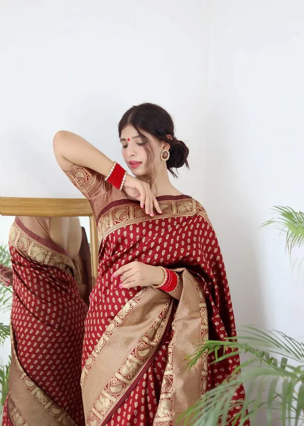 Regal_Wine_Red_Banarasi_Silk_Saree_with_Rich_Zari_Border