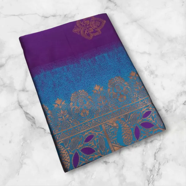 Royal_Purple_Teal_Woven_Saree