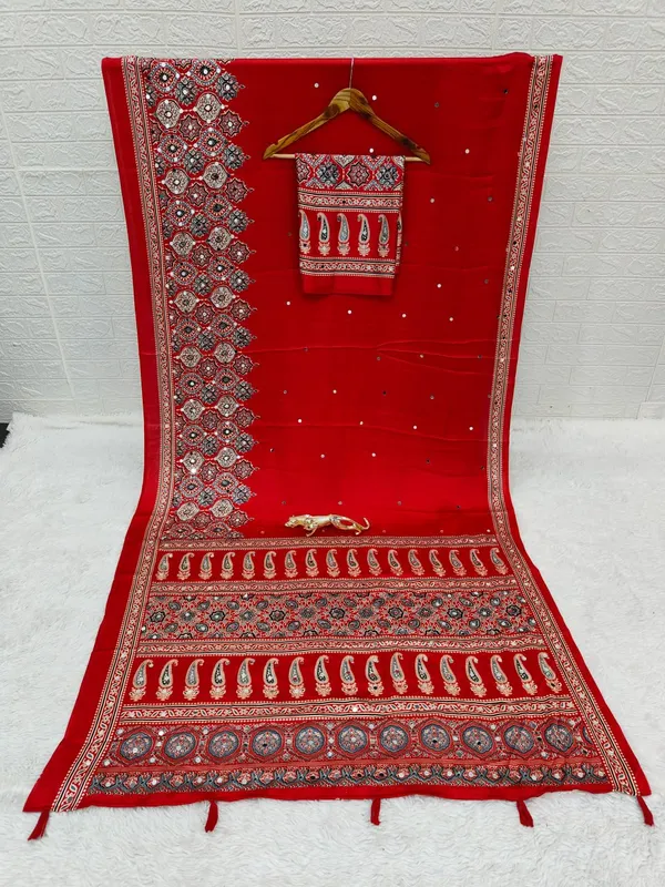 Women’s_Bright_Red_Printed_Designer_Saree_with_Traditional_Paisley_Border