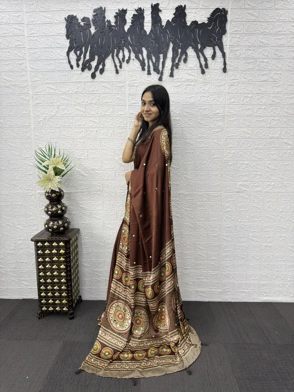 Women’s_Chocolate_Brown_Printed_Designer_Saree_with_Traditional_Circular_Motif_Border