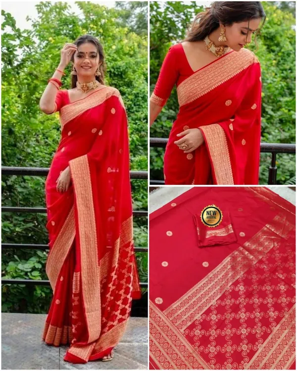 Womens_Premium_Red_Banarasi_Silk_Blend_Woven_Saree_With_Blouse_Piece