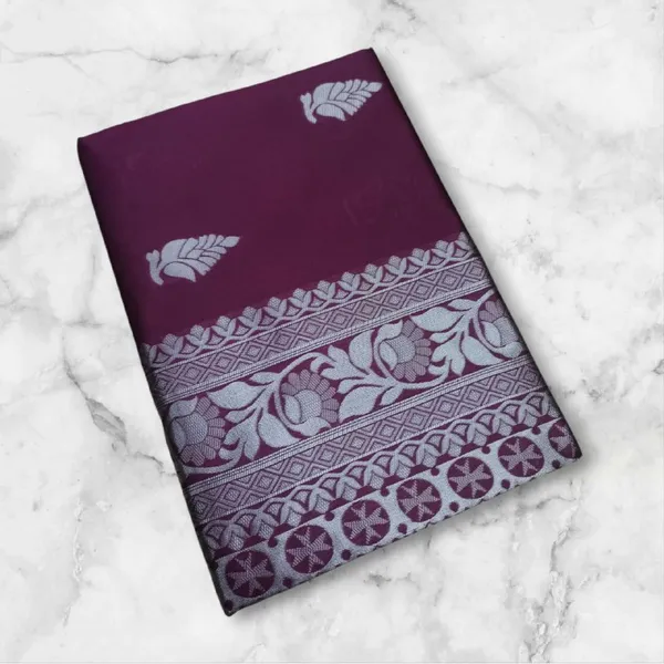 Women's_Purple_Banarasi_Silk_Saree_with_Silver_Zari_Border