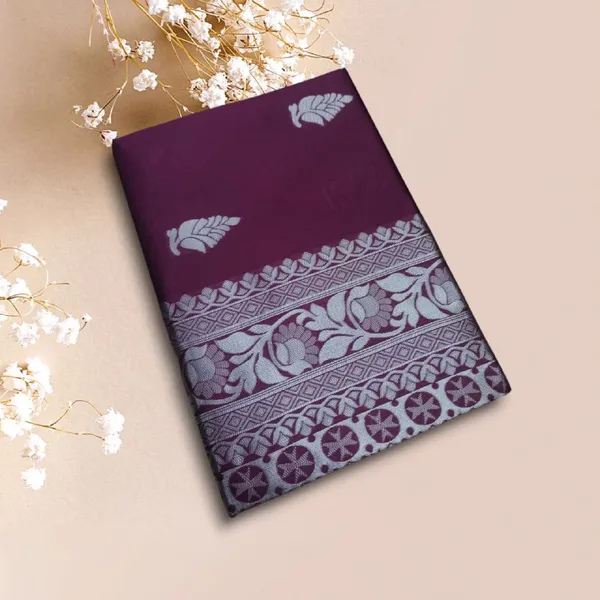 Women's_Purple_Banarasi_Silk_Saree_with_Silver_Zari_Border
