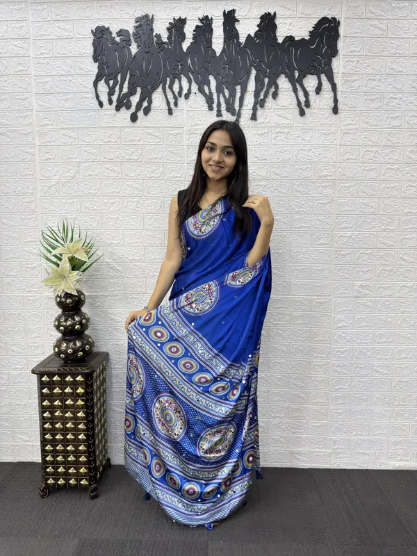 Women’s_Royal_Blue_Printed_Designer_Saree_with_Traditional_Circular_Motif_Border