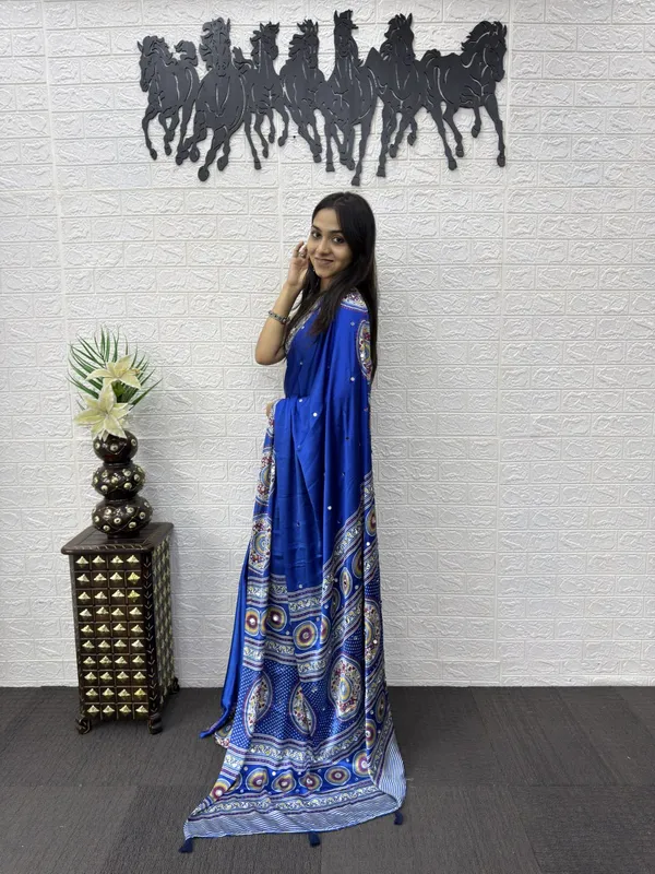 Women’s_Royal_Blue_Printed_Designer_Saree_with_Traditional_Circular_Motif_Border