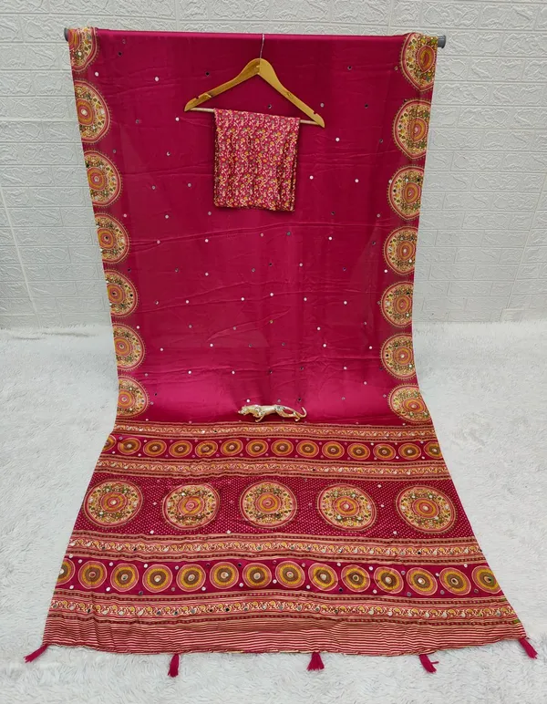 Women’s_Wine_Maroon_Printed_Designer_Saree_with_Traditional_Circular_Motif_Border