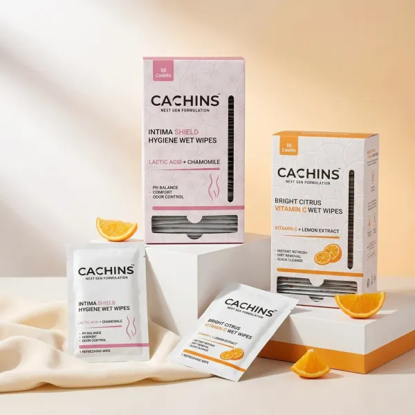 CACHINS_Hygiene_Wet_Wipes_Combo_|_Vitamin_C_Wet_Wipes_+_Intima_Shield_Hygiene_Wipes_|_Refresh_&_Protect
