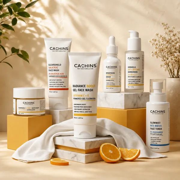 CACHINS_6-Step_Complete_Skincare_Combo_Kit_|_Face_Wash,_Toner,_Serum,_Moisturizer_And_Sunscreen_SPF_50_|_Daily_Glow_Routine