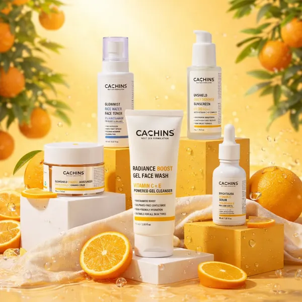 CACHINS_Glow_&_Hydration_Skincare_Combo_|_Face_Wash,_Toner,_Serum,_Moisturizer_&_Sunscreen_|_Radiant_Skin_Kit