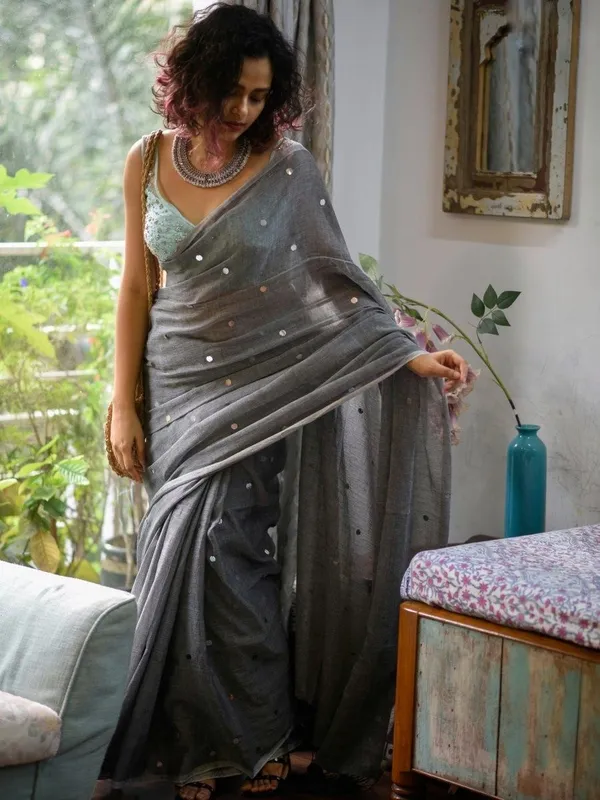 Grey_Satin_Mirror_Work_Embellished_Saree_for_Women