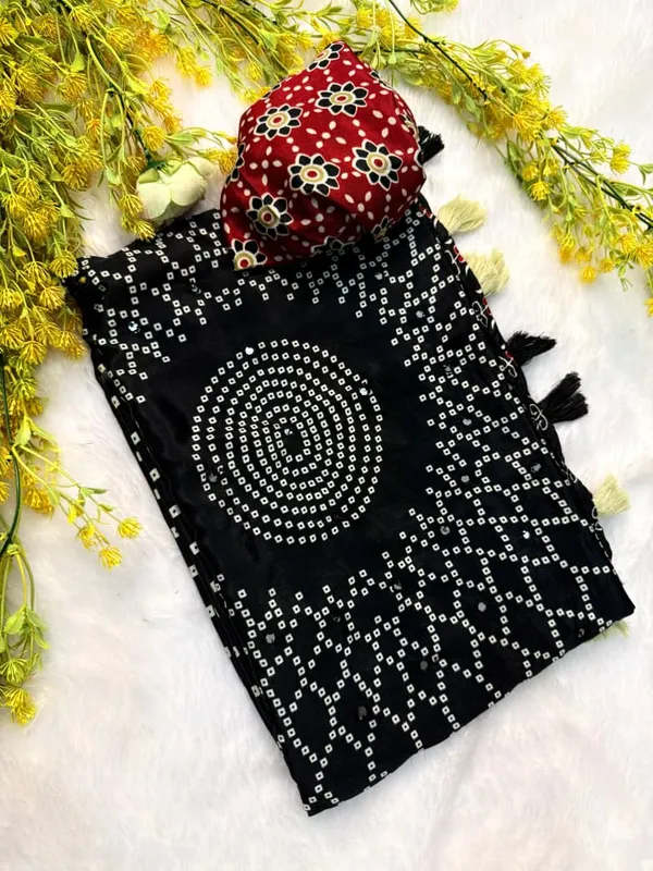 Black_Bandhani_Print_Unstitched_Suit_Fabric_for_Women