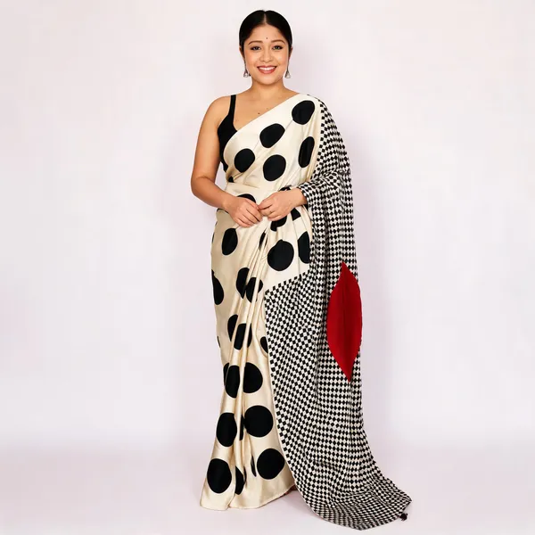 Off_White_Satin_Polka_Dot_Checkered_Print_Saree_for_Women
