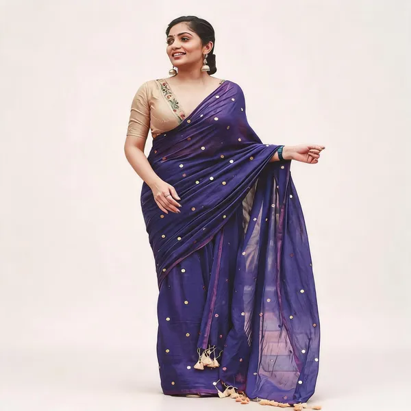 Purple_Satin_Mirror_Work_Saree_for_Women