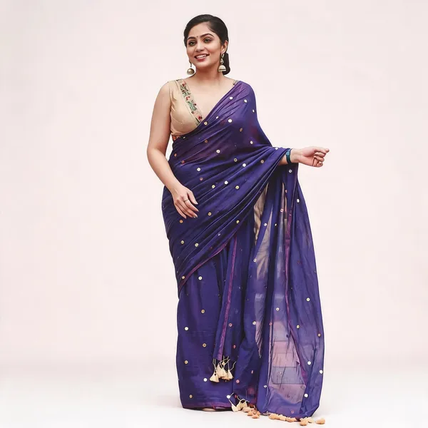 Purple_Satin_Mirror_Work_Saree_for_Women