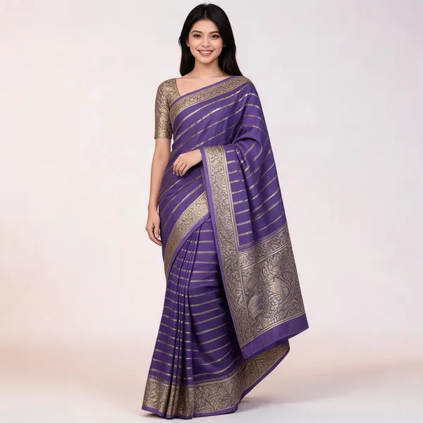 Purple_Satin_Zari_Woven_Border_Saree_for_Women