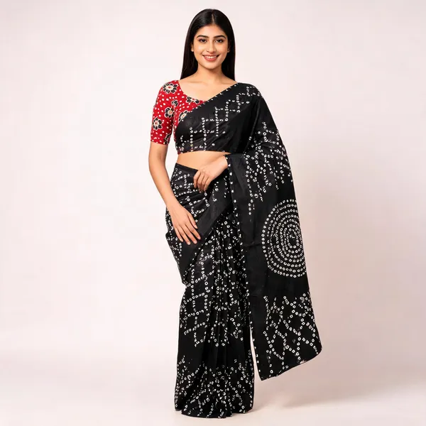 Black_Bandhani_Print_Unstitched_Suit_Fabric_for_Women