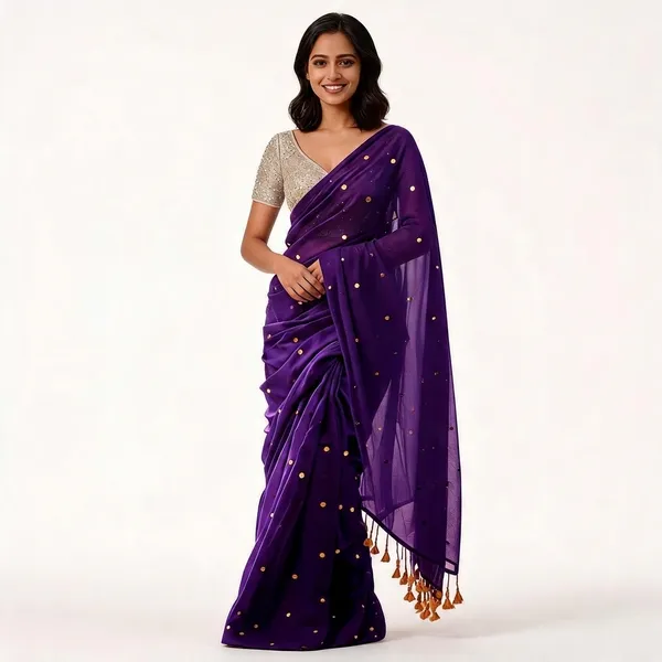 Purple_Satin_Sequin_Embellished_Saree_with_Tassel_Border_for_Women