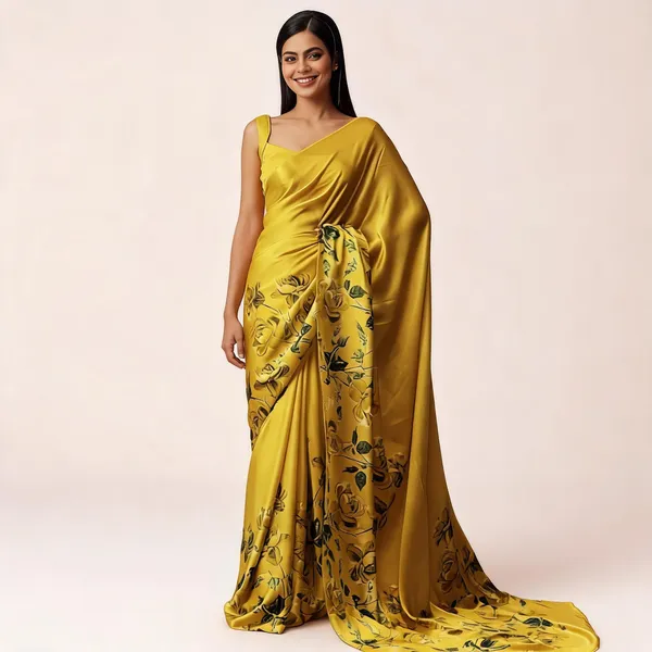 Yellow_Satin_Floral_Print_Draped_Saree_for_Women