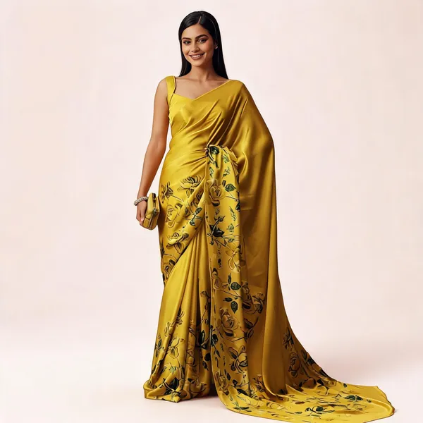 Yellow_Satin_Floral_Print_Draped_Saree_for_Women