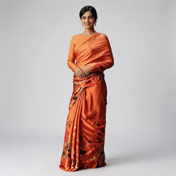 Orange_Satin_Floral_Embroidered_Saree_for_Women